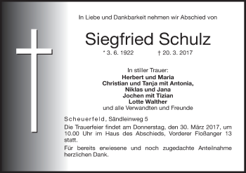 Anzeige von Siegfried Schulz von MGO