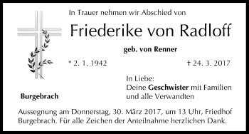 Anzeige von Friederike von Radloff von MGO