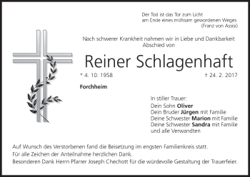 Anzeige von Reiner Schlagenhaft von MGO