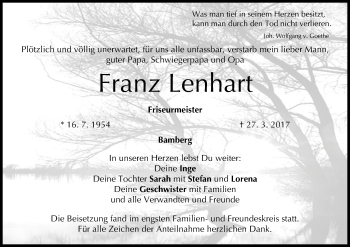 Anzeige von Franz Lenhar von MGO