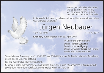 Anzeige von Jürgen Neubauer von MGO