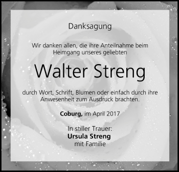Anzeige von Walter Streng von MGO