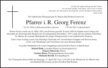 Anzeige von Georg Ferenz von MGO