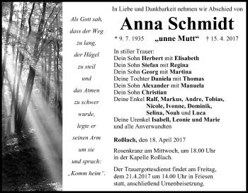 Anzeige von Anna Schmidt von MGO