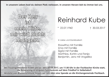 Anzeige von Reinhard Kube von MGO
