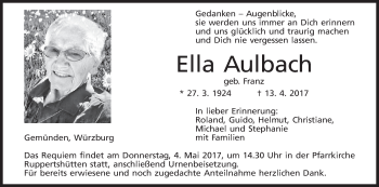 Anzeige von Ella Aulbach von MGO