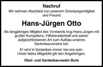 Anzeige von Hans-Jürgen Otto von MGO