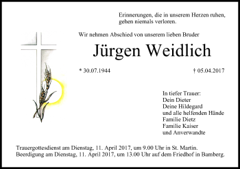 Anzeige von Jürgen Weidlich von MGO