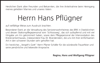Anzeige von Hans Pflügner von MGO