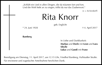 Anzeige von Rita Knorr von MGO