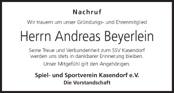 Anzeige von Andreas Beyerlein von MGO