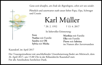 Anzeige von Karl Müller von MGO