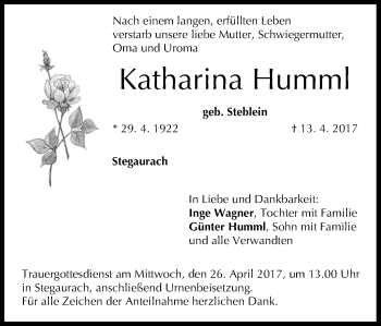 Anzeige von Katharina Humml von MGO
