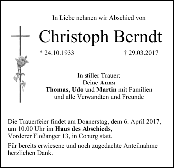 Anzeige von Christoph Berndt von MGO