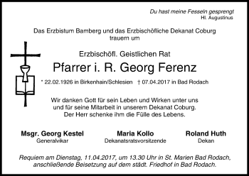 Anzeige von Georg Ferenz von MGO