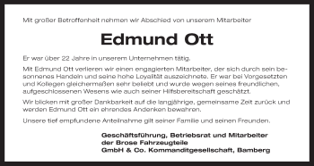 Anzeige von Edmund Ott von MGO