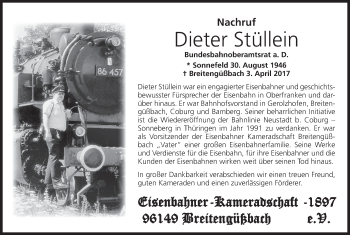 Anzeige von Dieter Stüllein von MGO
