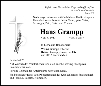 Anzeige von Hans Grampp von MGO