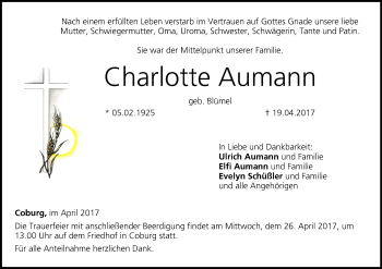 Anzeige von Charlotte Aumann von MGO
