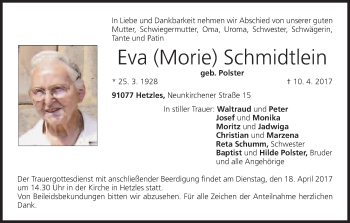 Anzeige von Eva Schmidtlein von MGO