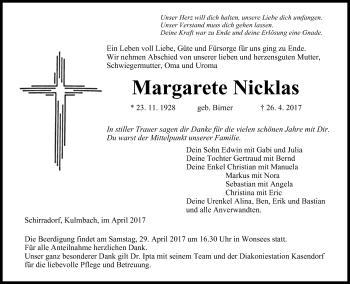 Anzeige von Margarete Nicklas von MGO