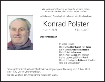 Anzeige von Konrad Polster von MGO