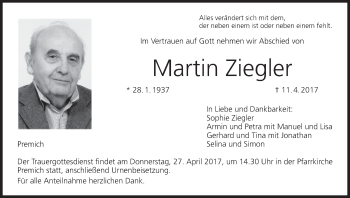Anzeige von Martin Ziegler von MGO