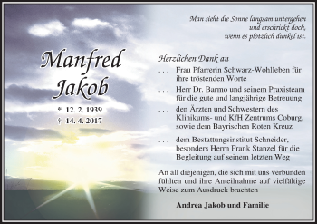 Anzeige von Manfred Jakob von MGO