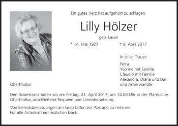 Anzeige von Lilly Hölzer von MGO