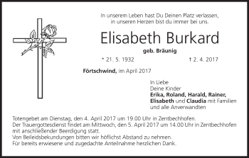 Anzeige von Elisabeth Burkard von MGO