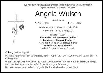 Anzeige von Angela Wulsch von MGO