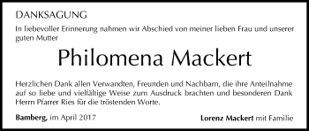 Anzeige von Philomena Mackert von MGO
