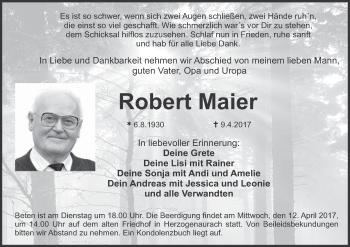 Anzeige von Robert Maier von MGO