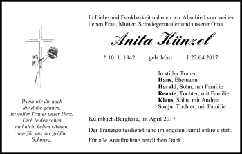 Anzeige von Anita Künzel von MGO