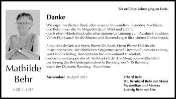 Anzeige von Mathilde Behr von MGO