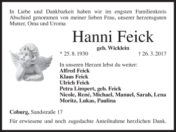Anzeige von Hanni Feick von MGO