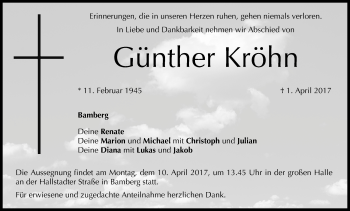 Anzeige von Günther Kröhn von MGO