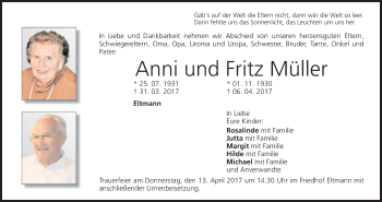Anzeige von Fritz Müller von MGO
