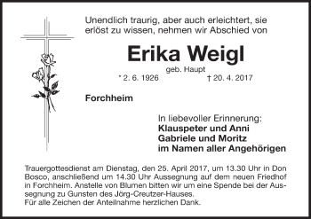 Anzeige von Erika Weigl von MGO