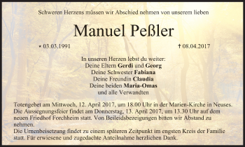 Anzeige von Manuel Peßler von MGO