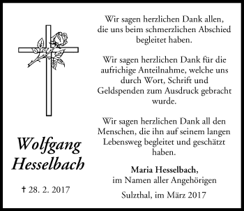 Anzeige von Wolfgang Hesselbach von MGO