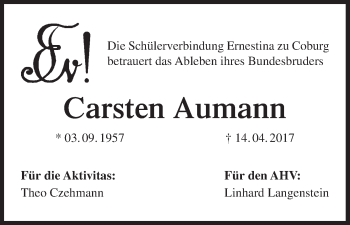 Anzeige von Carsten Aumann von MGO