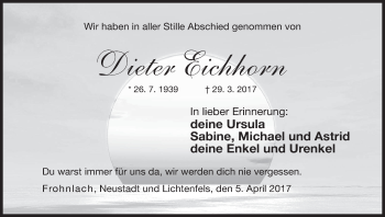 Anzeige von Dieter Eichhorn von MGO
