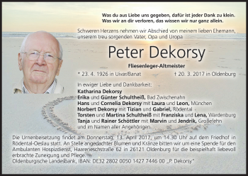 Anzeige von Peter Dekorsy von MGO