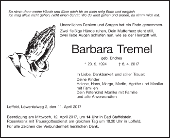 Anzeige von Barbara Tremel von MGO