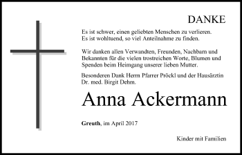Anzeige von Anna Ackermann von MGO