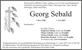 Anzeige von Georg Sebald von MGO