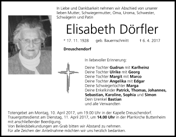 Anzeige von Elisabeth Dörfler von MGO