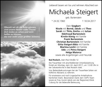 Anzeige von Michaela Steigert von MGO