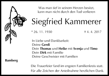 Anzeige von Siegfried Kammerer von MGO
